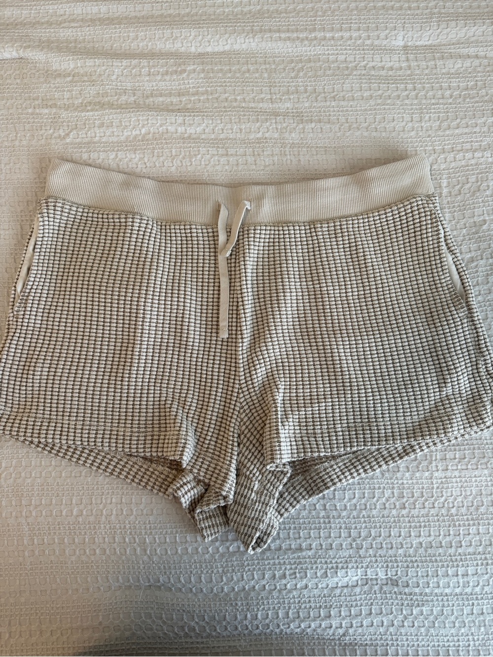 American Eagle Outfitters Beige Waffle Knit Lounge Shorts